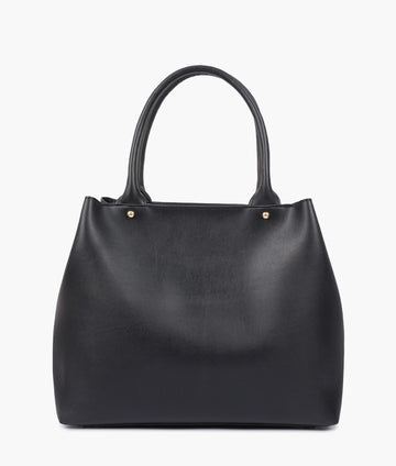 BLACK ZIPPER TOTE BAG