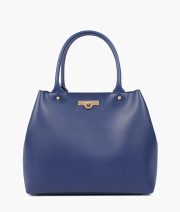 BLUE ZIPPER TOTE BAG