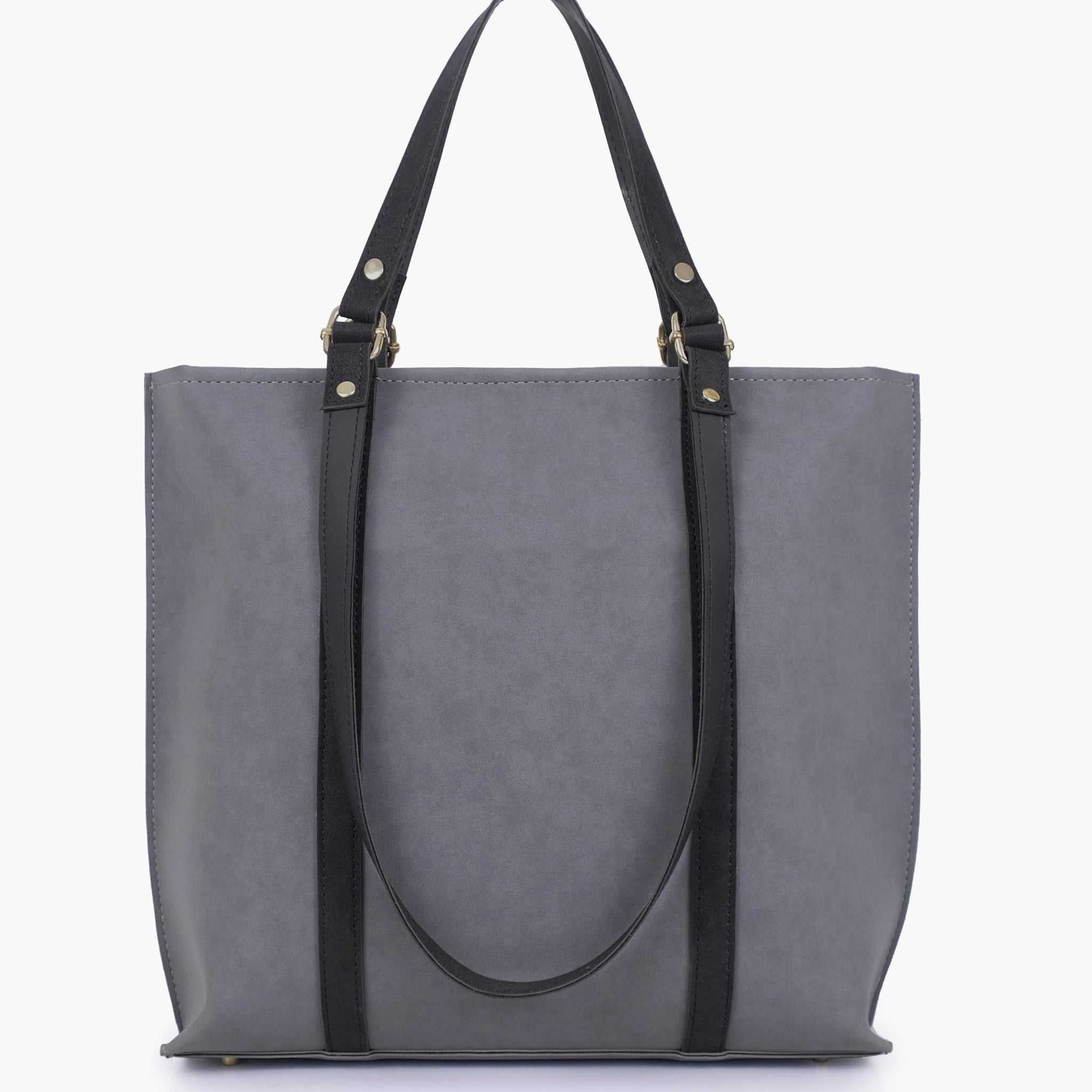 GREY-BLACK DOUBLE HANDLE TOTE BAG